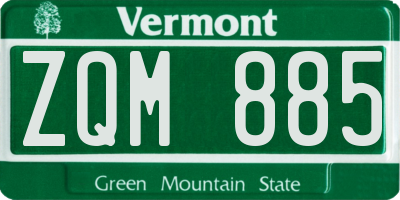 VT license plate ZQM885