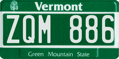 VT license plate ZQM886