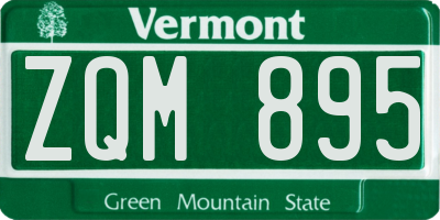 VT license plate ZQM895