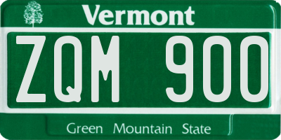 VT license plate ZQM900