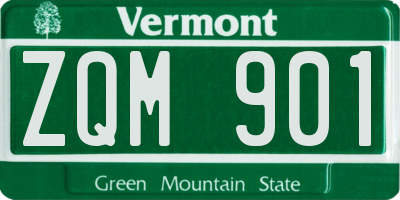 VT license plate ZQM901