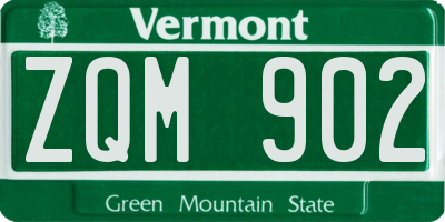 VT license plate ZQM902