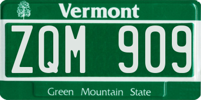 VT license plate ZQM909