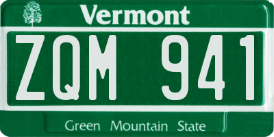 VT license plate ZQM941