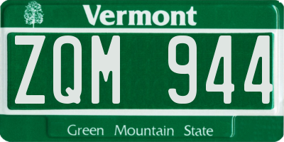 VT license plate ZQM944
