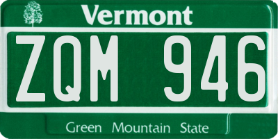 VT license plate ZQM946
