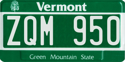 VT license plate ZQM950