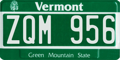 VT license plate ZQM956