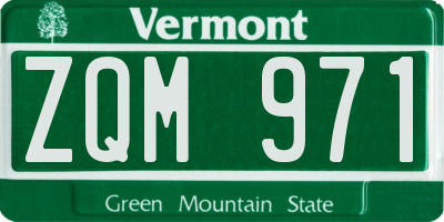 VT license plate ZQM971