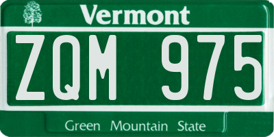 VT license plate ZQM975