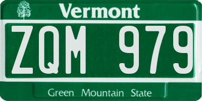 VT license plate ZQM979