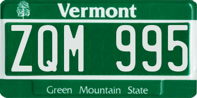 VT license plate ZQM995