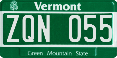 VT license plate ZQN055