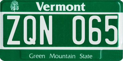 VT license plate ZQN065