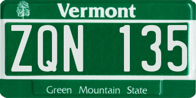 VT license plate ZQN135