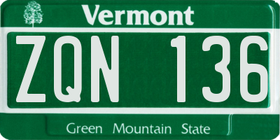 VT license plate ZQN136