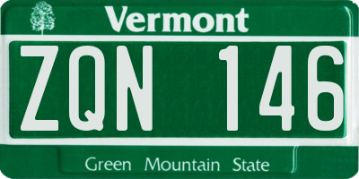 VT license plate ZQN146