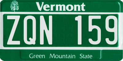 VT license plate ZQN159