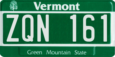 VT license plate ZQN161