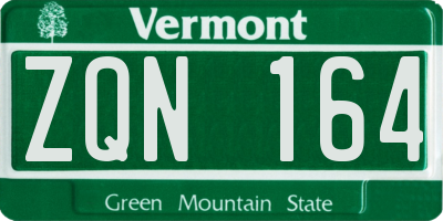 VT license plate ZQN164