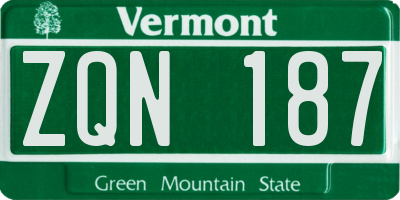 VT license plate ZQN187