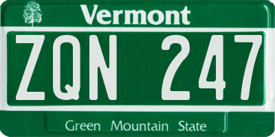 VT license plate ZQN247
