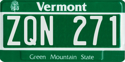 VT license plate ZQN271