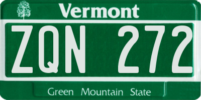 VT license plate ZQN272