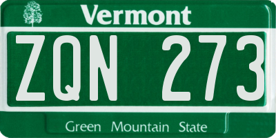 VT license plate ZQN273