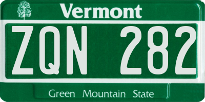 VT license plate ZQN282