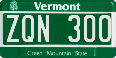 VT license plate ZQN300