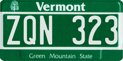 VT license plate ZQN323