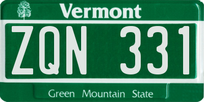 VT license plate ZQN331