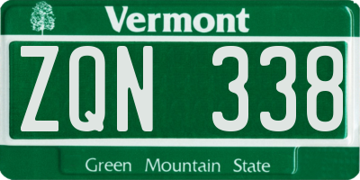 VT license plate ZQN338