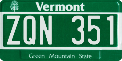 VT license plate ZQN351