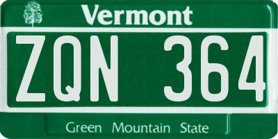 VT license plate ZQN364