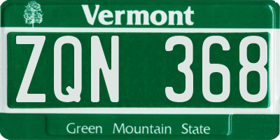 VT license plate ZQN368