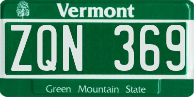 VT license plate ZQN369