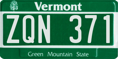VT license plate ZQN371