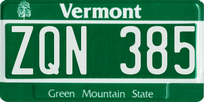 VT license plate ZQN385