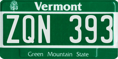 VT license plate ZQN393