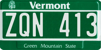 VT license plate ZQN413