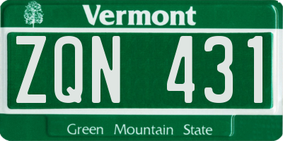 VT license plate ZQN431