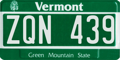 VT license plate ZQN439