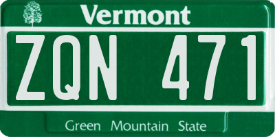 VT license plate ZQN471