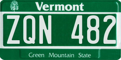 VT license plate ZQN482