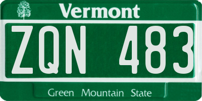 VT license plate ZQN483