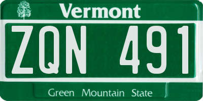 VT license plate ZQN491