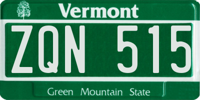 VT license plate ZQN515