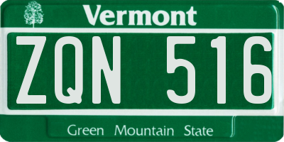 VT license plate ZQN516